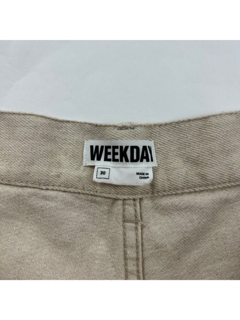 Weekday Flax Astro Linen Blend Wide Leg Trouser Pant 30 UNISEX - Picture 3 of 6